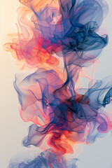 Fototapeta premium Abstract Colorful Smoke Art Dynamic Swirls of Blue, Orange, and Pink