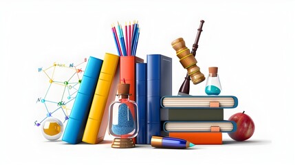 Obraz premium Educational Posters on Clean White Background