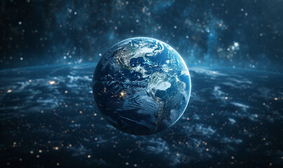 Obraz premium Earth planet viewed from space, View of planet Earth, Generative AI. 