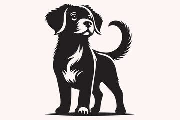 Obraz premium A dog silhouette vector isolated on a white background