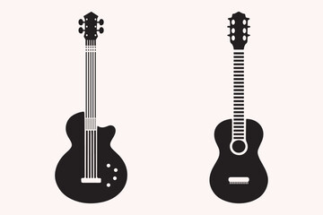Obraz premium Gitter silhouette vector isolated on a white background