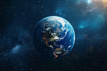 Obraz premium Earth planet viewed from space, View of planet Earth, Generative AI. 