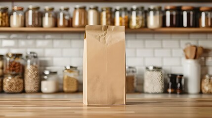 Blank Label Cereal Box: A cereal box with no label in a kitchen pantry.
