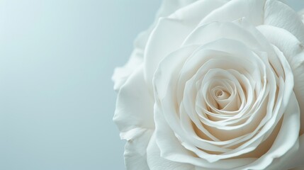 Graceful white rose in full bloom, detailed and textured petals, soft and natural lighting, elegant and serene aesthetic
