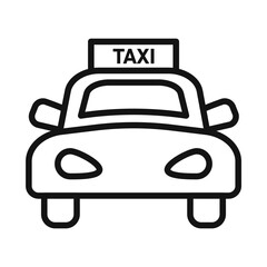 Taxi Icon for Ride-Sharing Services and Urban Transportation Guides