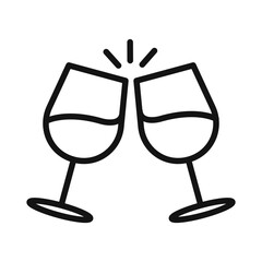 Glass Cheers Icon for Celebration Announcements and Party Invitations