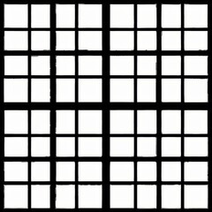 seamless pattern of minimalist windowpane grids in black and white, Generative AI