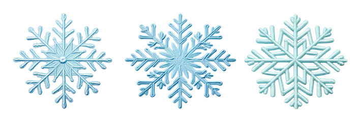 Fototapeta premium Embroidered snow flake png on transparent background