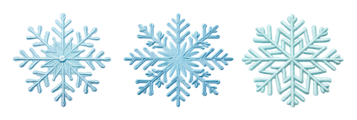 Embroidered snow flake png on transparent background