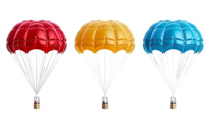 Obraz premium Parachutes in the Sky Capturing the Thrill of Skydiving Adventure