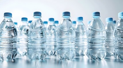 Photo of Assorted Water Bottles Isolated on White Background
