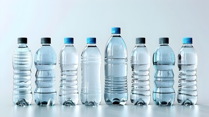 Photo of Assorted Water Bottles Isolated on White Background