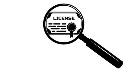 license search, black isolated silhouette