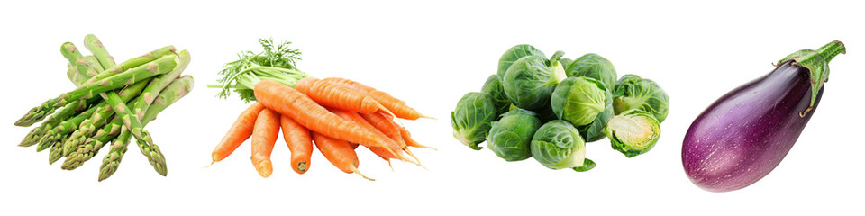 Fototapeta premium Various vegetable png cut out element set
