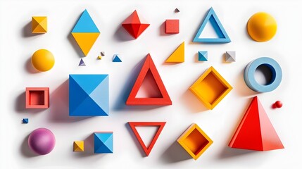 Photo of Geometry Sets Isolated on White Background