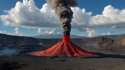 volcano in the clouds