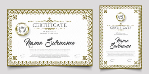 Certificate design with a vintage or retro theme. cherished element of companies, schools, events.