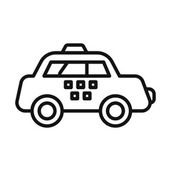 Taxi Icon for Cab Booking Apps and City Transportation Services