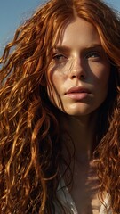 Photorealistic Portrait with Vibrant Hair