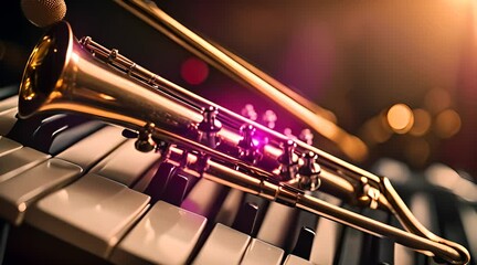 Jazz Concert Background. Band, Instruments, and Abstract Design