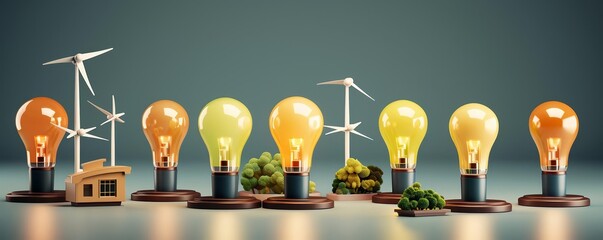 Infographic representing the increasing adaption of renewable energy sources to power homes and reduce reliance on fossil fuels.