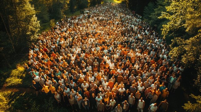 Crowd of people from above at a festival. AIG535