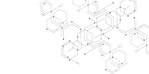 Vector Geometric abstract background with simple hexagonal elements. Banner design