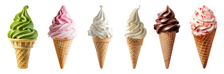 PNG Dessert ice cream cone food  cut out element set