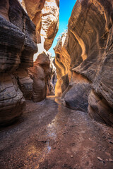 Stunning Formations in Willis Creek Slot Canyon, Grand Staircase Escalante National Monument, Utah