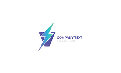 V letter eco electric service business logo template