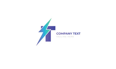 T letter eco electric service business logo template