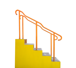ladder with handrail. Side view with isolated background