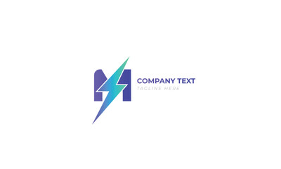 M letter eco electric service business logo template