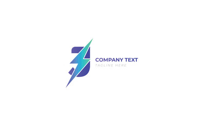 J letter eco electric service business logo template