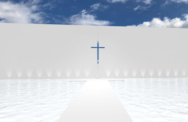 青空の下の教会