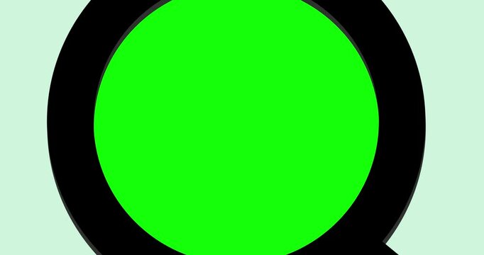 Magnifying glass wipe zoom transition greenbox light background. Good for making zoom.