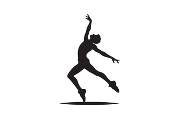 Dancer silhouette vector with white background