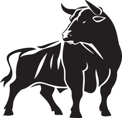 A bull silhouette vector style Illustration .