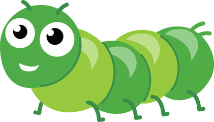 Green worm caterpillar illustration