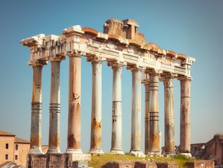 Obraz premium Virtual field trip to ancient Rome, students exploring historical sites, [virtual travel], [historical education]