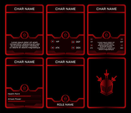 game card design with knight theme and maroon color depicting bloody war, for card template, print, and card game