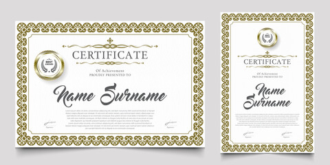 Certificate design with a vintage or retro theme. cherished element of companies, schools, events.