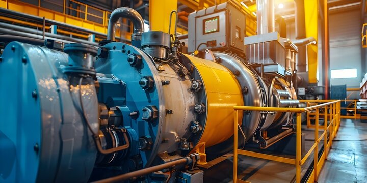 Facility uses waste heat to generate electricity with combined heat power system. Concept Waste Heat Utilization, Electricity Generation, Combined Heat Power System, Sustainable Innovation