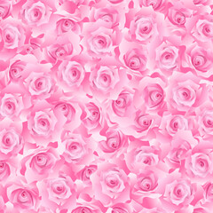 隙間なく敷き詰められたたくさんのピンクのバラのイラスト