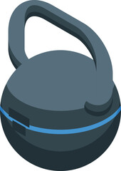 Modern kettlebell showing fitness concept isometric icon for web design isolated on white background