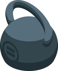 Dark grey kettlebell for weight training, promoting strength and fitness