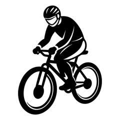 biker icon silhouette vector illustration on white background.