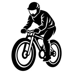 biker icon silhouette vector illustration on white background.