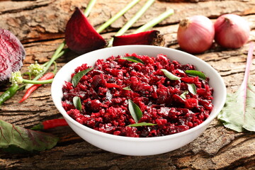 Stir fried beetroot and coconut - Thoran Kerala recipes.