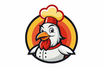 chicken chef logo vector illustration